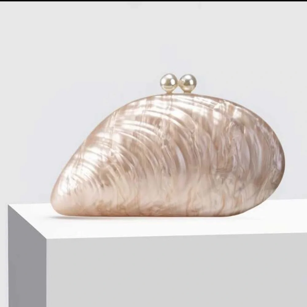 Pearlescent Shell Clutch